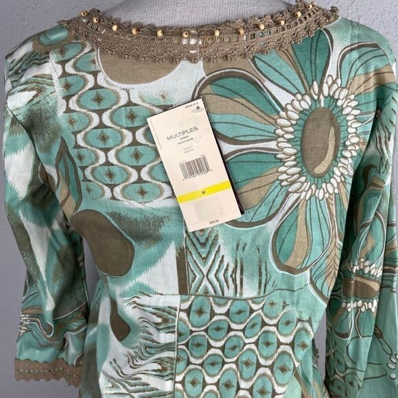 NWT Multiples 3/4 Sleeve Top Size M - Picture 7 of 10